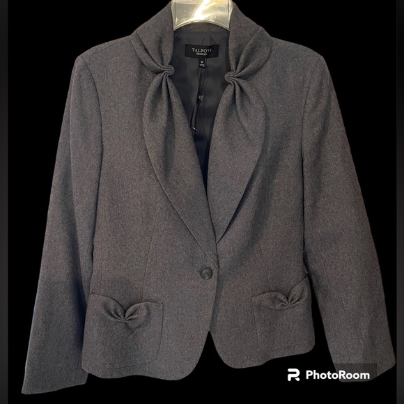 Talbots Tailored Gray Wool Blazer - Picture 1 of 5